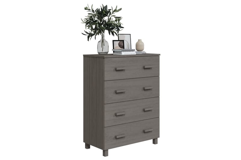 Skänk ljusgrå 79x40x103,5 cm massiv furu - Ljusgrå - Förvaring - Förvaringsmöbler - Sideboard & skänk