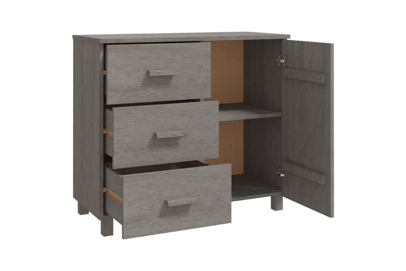 Skänk ljusgrå 90x40x80 cm massiv furu - Ljusgr�å - Sideboard & skänk