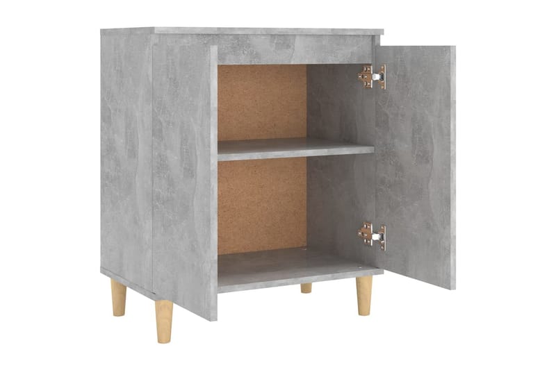 Skänk massiva träben betonggrå 60x35x70 cm spånskiva - Grå - Förvaring - Förvaringsmöbler - Sideboard & skänk