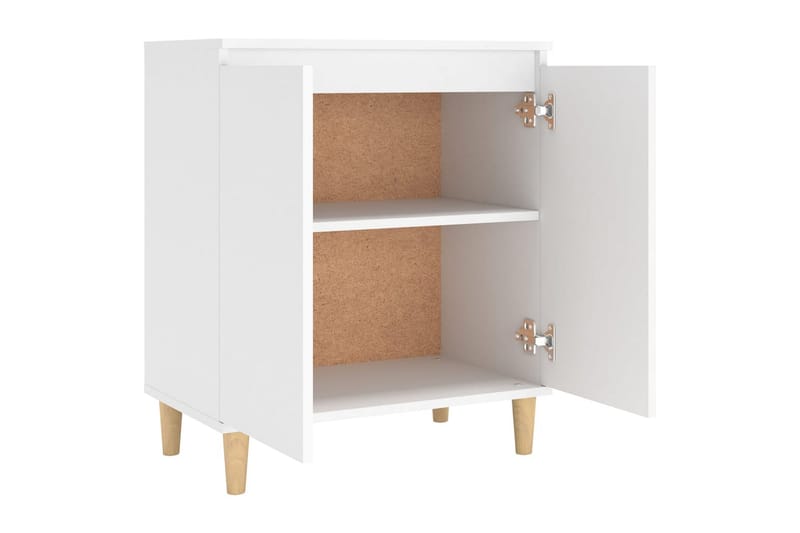 Skänk massiva träben vit 60x35x70 cm spånskiva - Vit - Sideboard & skänk