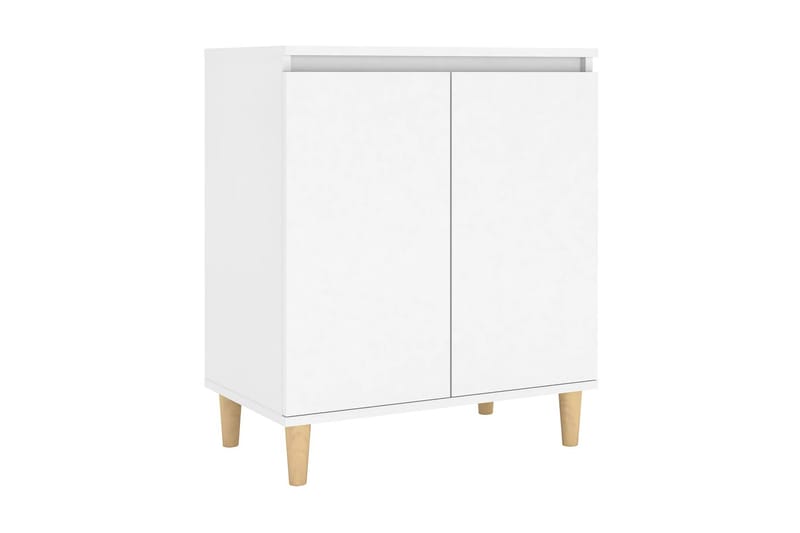 Skänk massiva träben vit 60x35x70 cm spånskiva - Vit - Sideboard & skänk