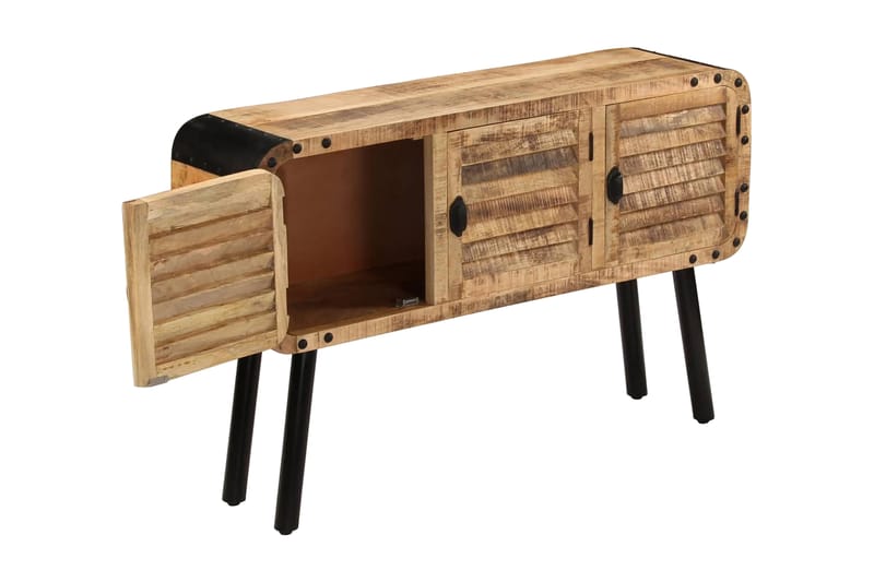 Skänk massivt mangoträ 120x30x76 cm - Brun - Förvaring - Förvaringsmöbler - Sideboard & skänk