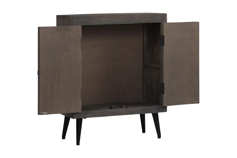Skänk massivt mangoträ 60x30x76 cm - Grå - Förvaring - Förvaringsmöbler - Sideboard & skänk