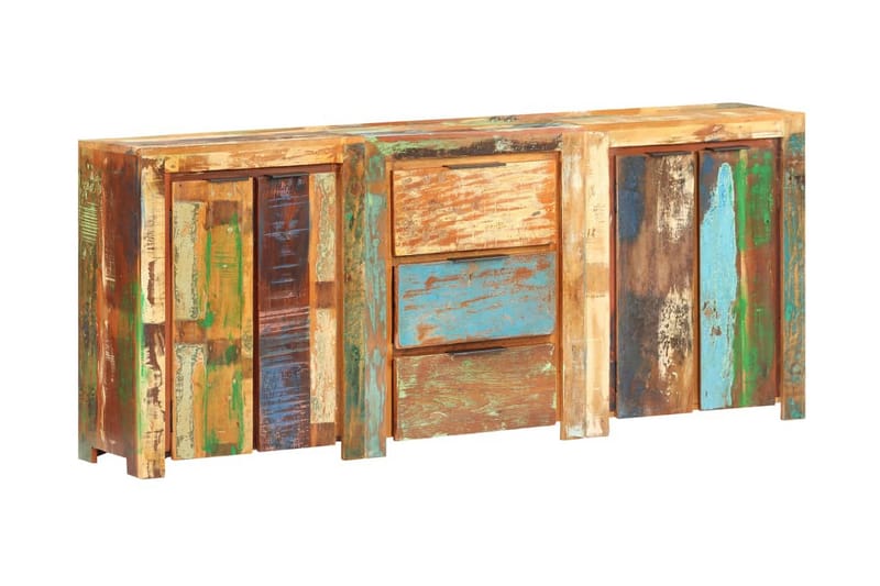 Skänk med 3 lådor och 4 dörrar massivt återvunnet trä - Flerfärgad - Sideboard & skänk