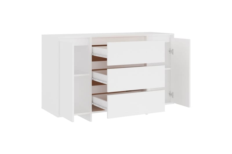 Skänk med 3 lådor vit 120x41x75 cm spånskiva - Vit - Förvaring - Förvaringsmöbler - Sideboard & skänk