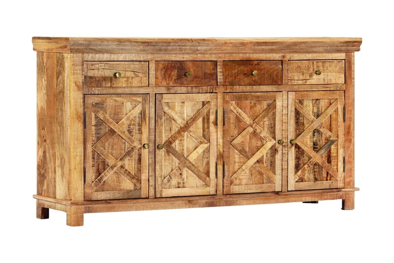 Skänk med 4 lådor 160x40x85 cm massivt mangoträ - Brun - Sideboard & skänk