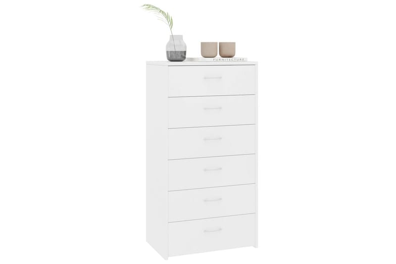 Skänk med 6 lådor vit 50x34x96 cm spånskiva - Vit - Sideboard & skänk