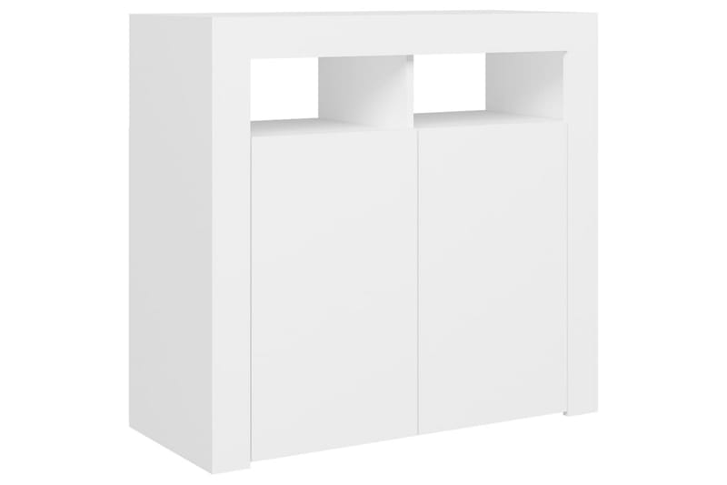 Skänk med LED-belysning vit 80x35x75 cm - Vit - Sideboard & skänk