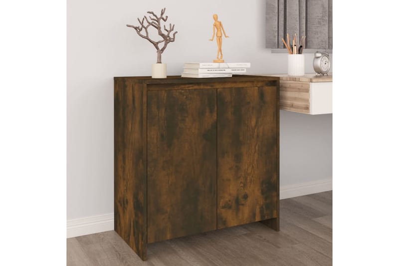 Skänk rökfärgad ek 70x40x73,5 cm spånskiva - Brun - Förvaring - Förvaringsmöbler - Sideboard & skänk