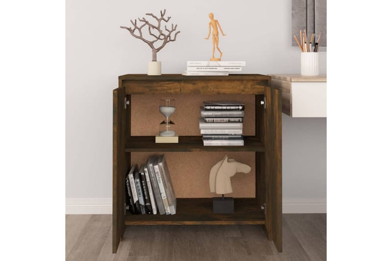 Skänk rökfärgad ek 70x40x73,5 cm spånskiva - Brun - Förvaring - Förvaringsmöbler - Sideboard & skänk