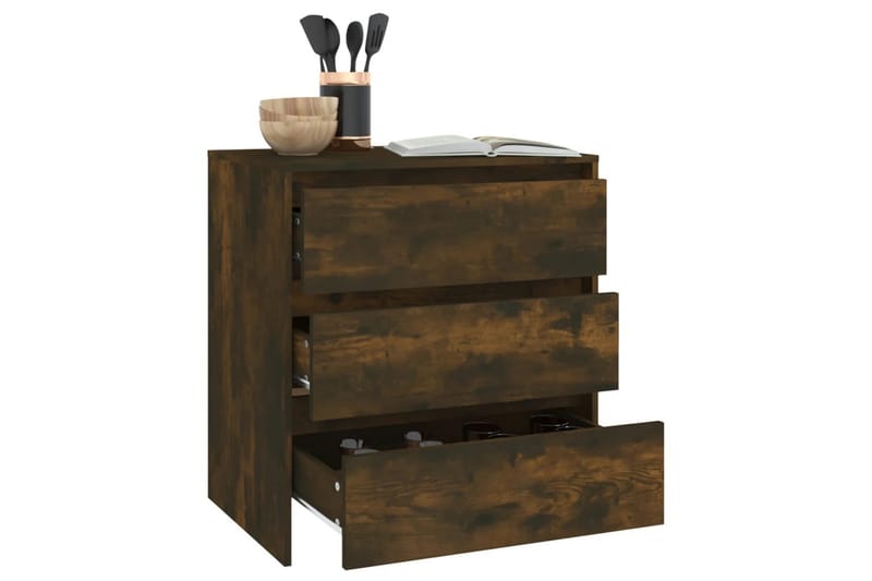 Skänk rökfärgad ek 70x41x75 cm spånskiva - Rökfärgad ek - Förvaring - Förvaringsmöbler - Sideboard & skänk