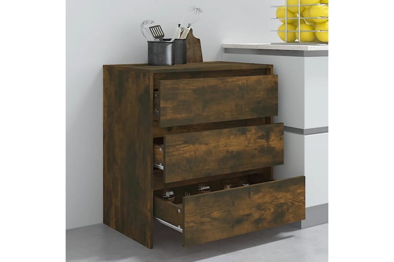 Skänk rökfärgad ek 70x41x75 cm spånskiva - Rökfärgad ek - Förvaring - Förvaringsmöbler - Sideboard & skänk