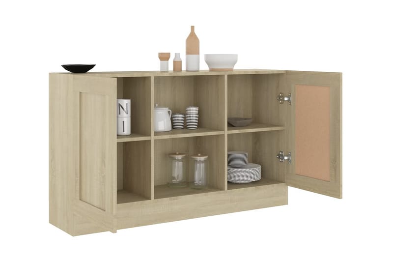 Skänk sonoma-ek 120x30,5x70 cm spånskiva - Brun - Sideboard & skänk