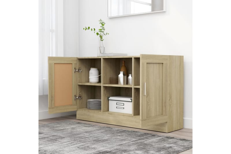 Skänk sonoma-ek 120x30,5x70 cm spånskiva - Brun - Sideboard & skänk