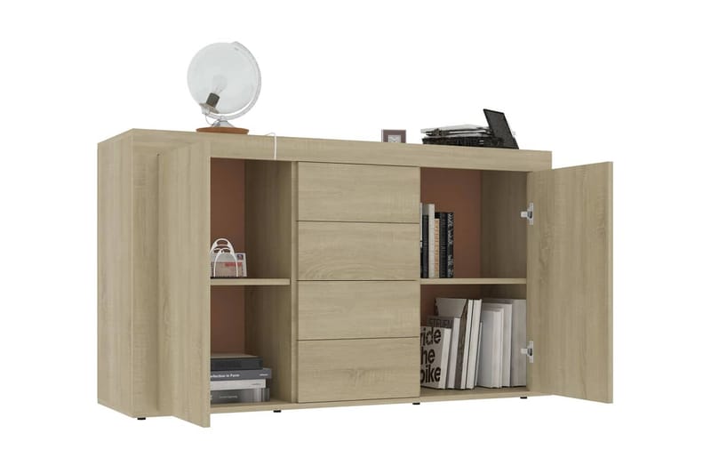 Skänk sonoma-ek 120x36x69 cm spånskiva - Brun - Förvaring - Förvaringsmöbler - Sideboard & skänk
