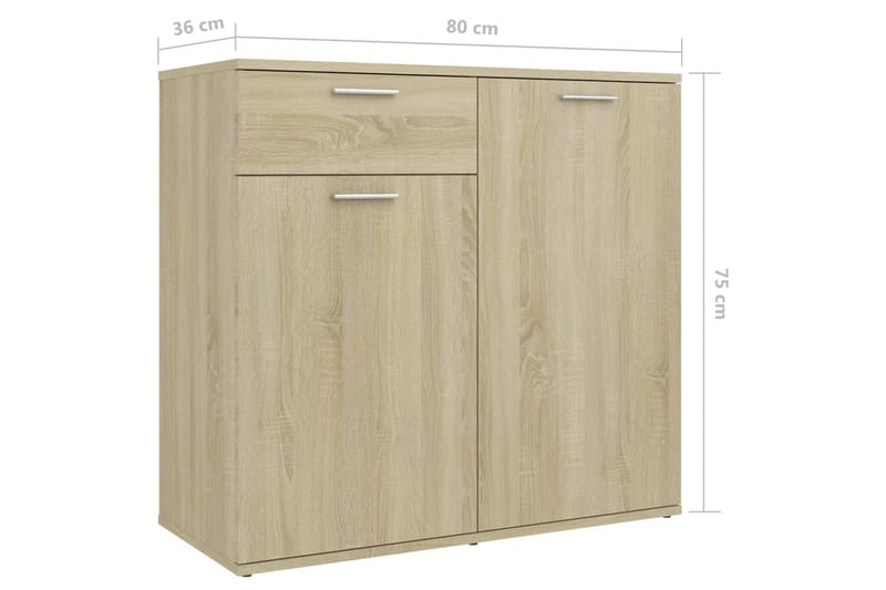 Skänk sonoma-ek 160x36x75 cm spånskiva - Brun - Förvaring - Förvaringsmöbler - Sideboard & skänk