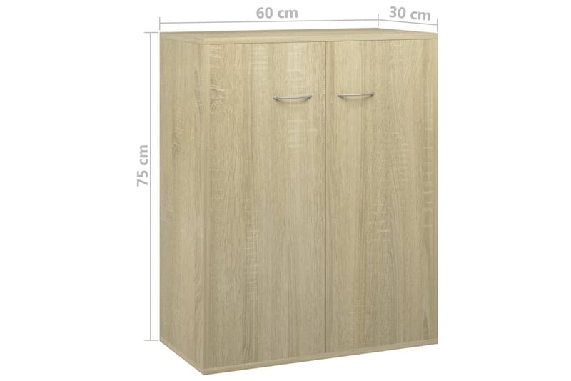 Skänk sonoma-ek 60x30x75 cm spånskiva - Brun - Förvaring - Förvaringsmöbler - Sideboard & skänk