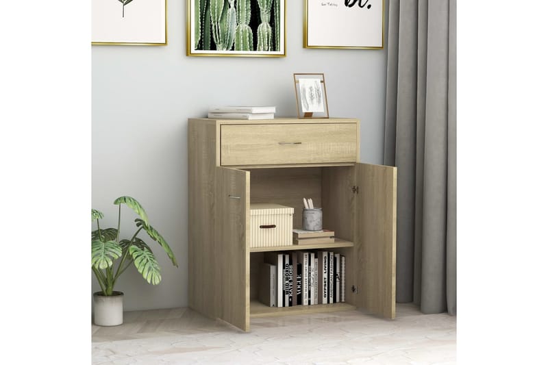 Skänk sonoma-ek 60x30x75 cm spånskiva - Brun - Sideboard & skänk