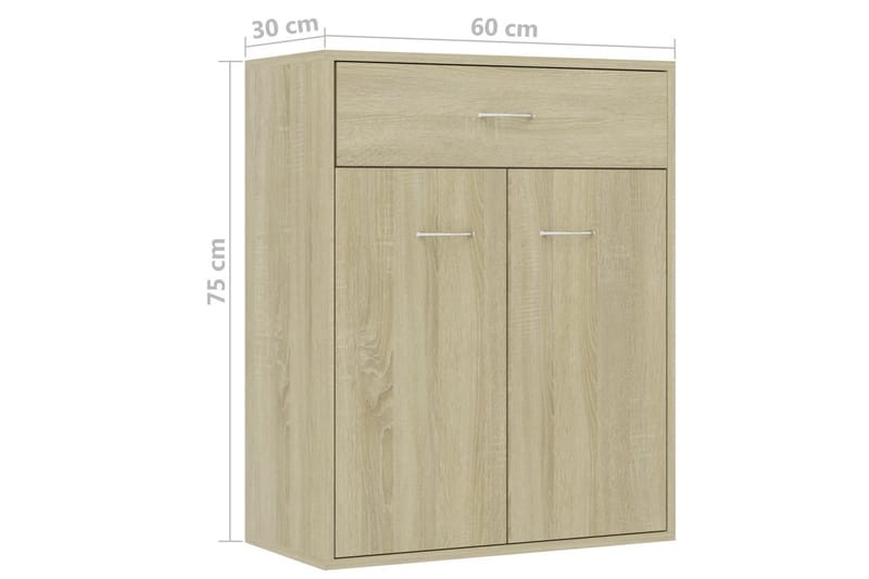 Skänk sonoma-ek 60x30x75 cm spånskiva - Brun - Sideboard & skänk