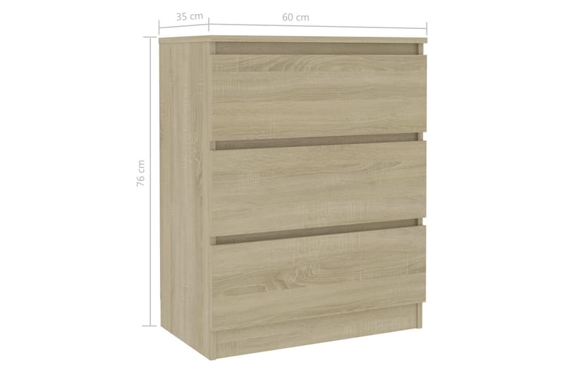 Skänk sonoma-ek 60x33,5x76 cm spånskiva - Brun - Förvaring - Förvaringsmöbler - Sideboard & skänk