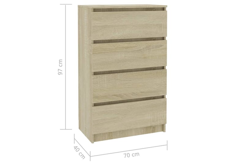 Skänk sonoma-ek 60x35x98,5 cm spånskiva - Brun - Förvaring - Förvaringsmöbler - Sideboard & skänk