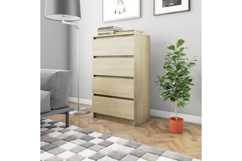 Skänk sonoma-ek 60x35x98,5 cm spånskiva - Brun - Förvaring - Förvaringsmöbler - Sideboard & skänk