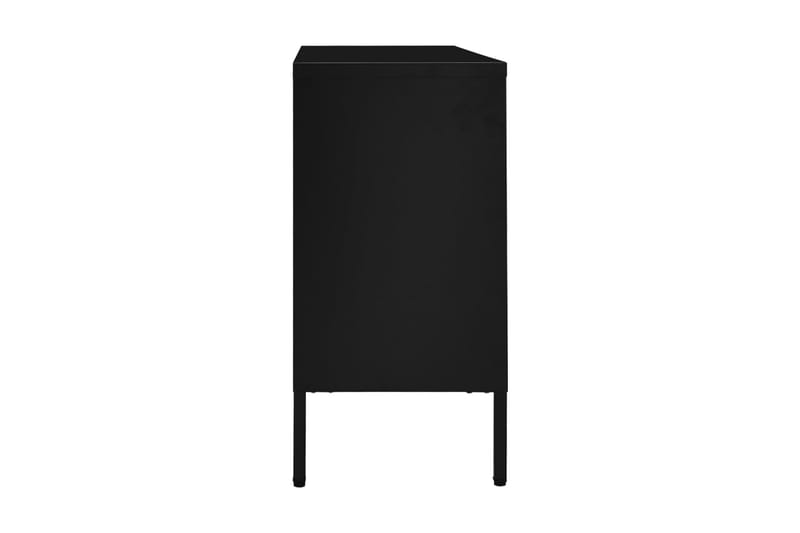 Skänk svart 105x35x70 cm stål och härdat glas - Svart - Förvaring - Förvaringsmöbler - Sideboard & skänk
