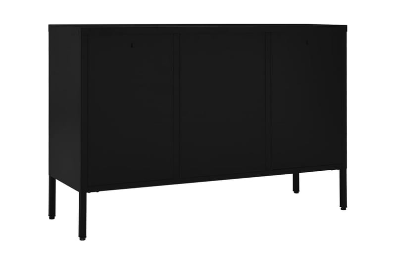 Skänk svart 105x35x70 cm stål och härdat glas - Svart - Förvaring - Förvaringsmöbler - Sideboard & skänk