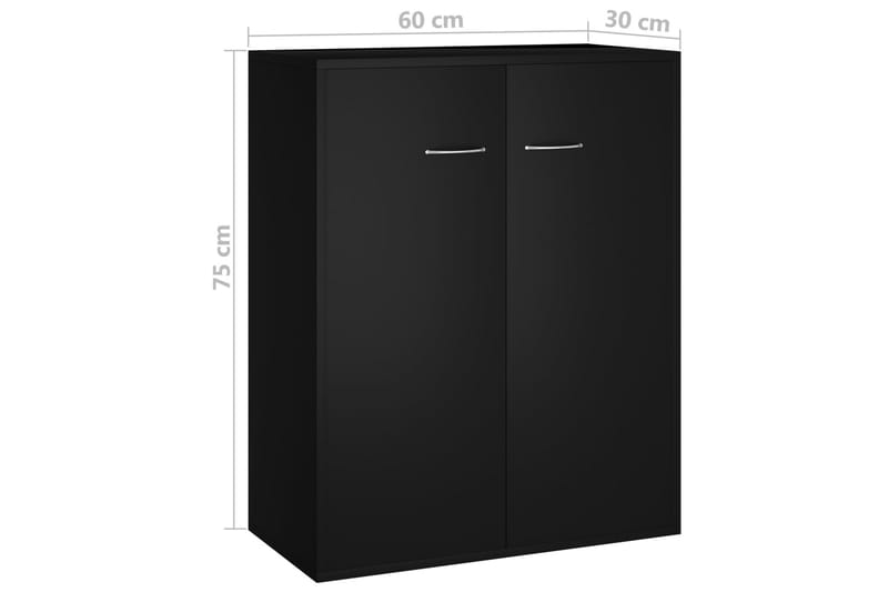 Skänk svart 60x30x75 cm spånskiva - Svart - Förvaring - Förvaringsmöbler - Sideboard & skänk
