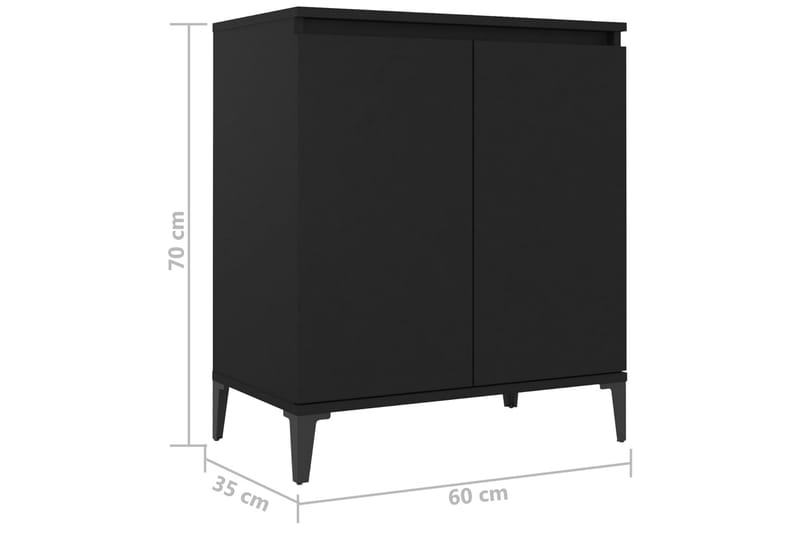 Skänk svart 60x35x70 cm spånskiva - Svart - Förvaring - Förvaringsmöbler - Sideboard & skänk