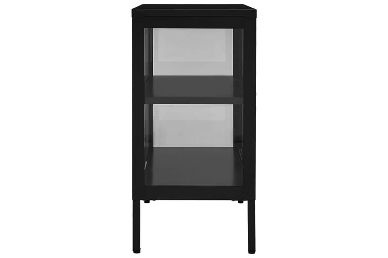 Skänk svart 70x35x70 cm stål och glas - Svart - Förvaring - Förvaringsmöbler - Sideboard & skänk