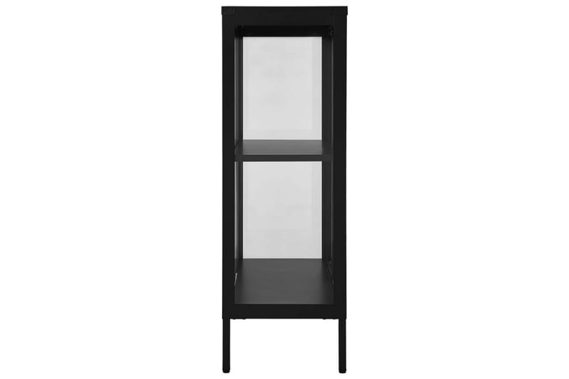 Skänk svart 75x35x105 cm stål och glas - Svart - Förvaring - Förvaringsmöbler - Sideboard & skänk