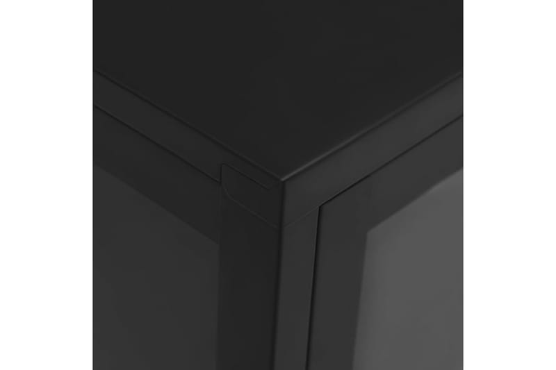 Skänk svart 75x35x105 cm stål och glas - Svart - Sideboard & skänk