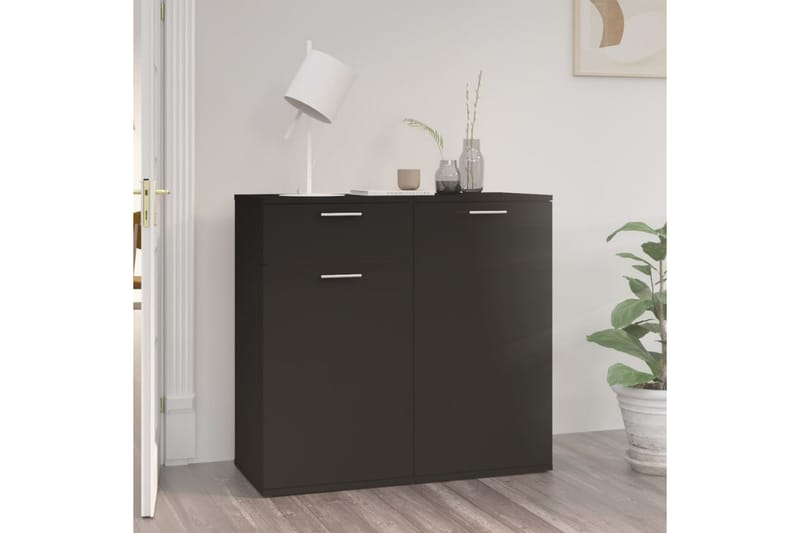Skänk svart 80x36x75 cm spånskiva - Svart - Förvaring - Förvaringsmöbler - Sideboard & skänk
