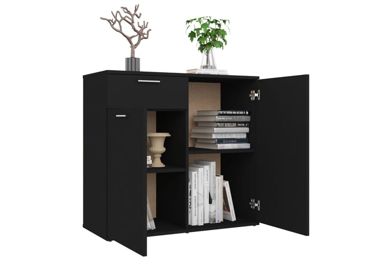 Skänk svart 80x36x75 cm spånskiva - Svart - Förvaring - Förvaringsmöbler - Sideboard & skänk