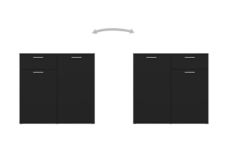 Skänk svart 80x36x75 cm spånskiva - Svart - Förvaring - Förvaringsmöbler - Sideboard & skänk