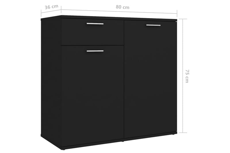 Skänk svart 80x36x75 cm spånskiva - Svart - Förvaring - Förvaringsmöbler - Sideboard & skänk