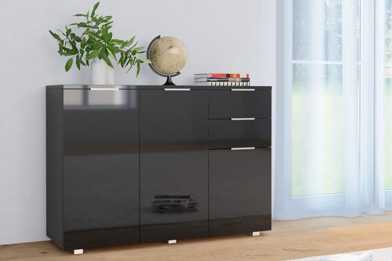 Skänk svart högglans 107x35x76 cm - Svart - Sideboard & skänk