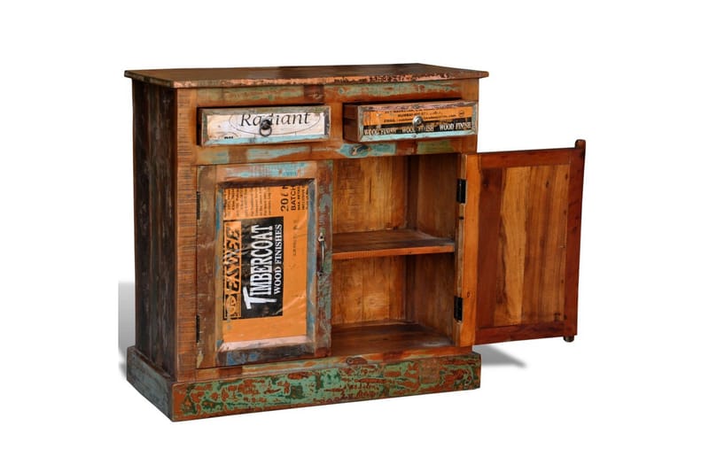 Skänk vintage återvunnet trä 2 lådor 2 luckor - Brun - Förvaring - Förvaringsmöbler - Sideboard & skänk