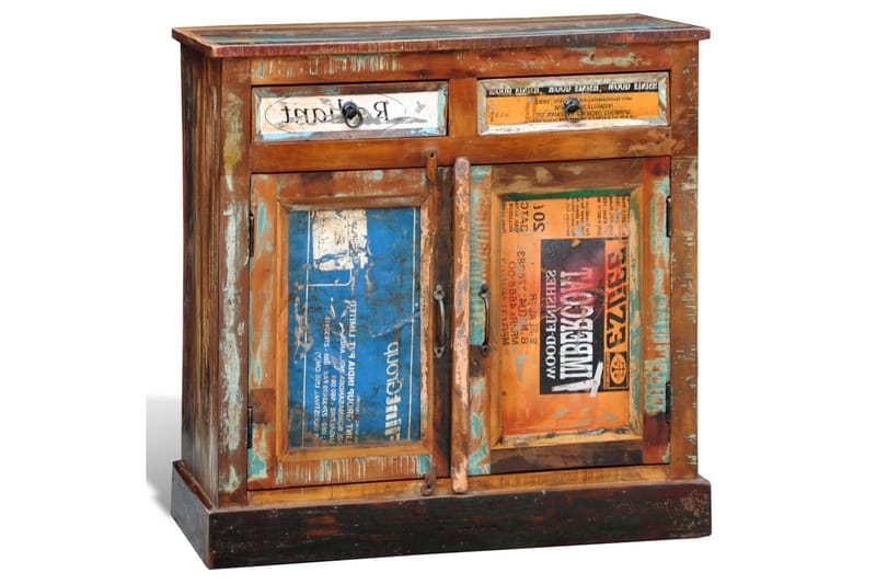 Skänk vintage återvunnet trä 2 lådor 2 luckor - Brun - Förvaring - Förvaringsmöbler - Sideboard & skänk