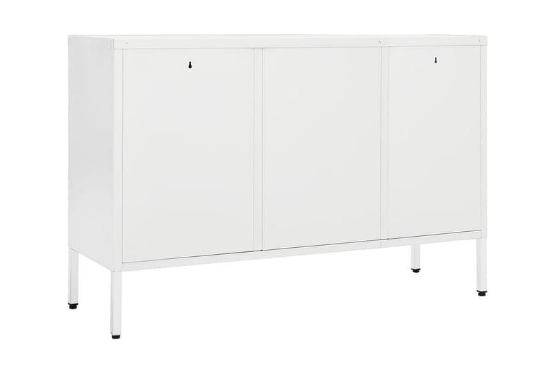 Skänk vit 105x35x70 cm stål och härdat glas - Vit - Förvaring - Förvaringsmöbler - Sideboard & skänk