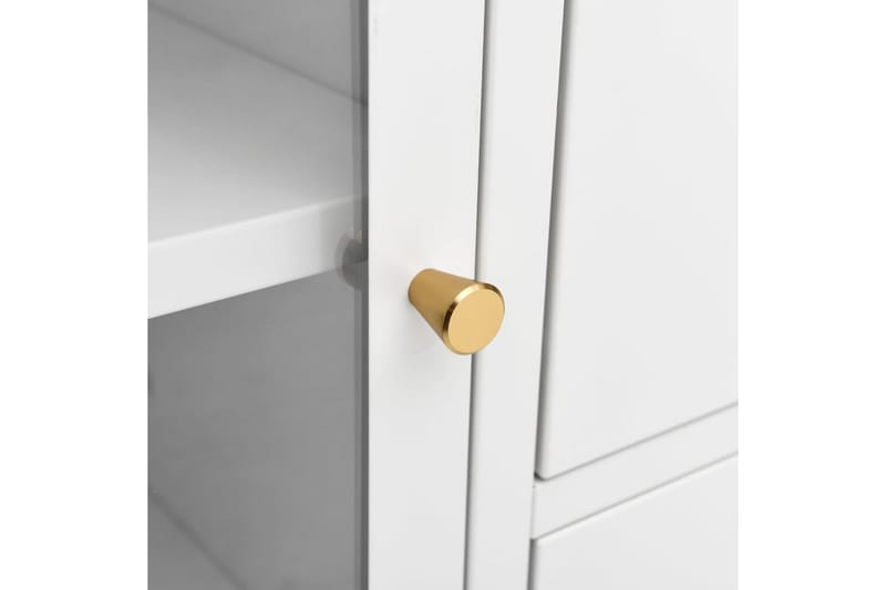 Skänk vit 105x35x70 cm stål och härdat glas - Vit - Förvaring - Förvaringsmöbler - Sideboard & skänk