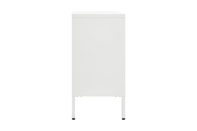 Skänk vit 105x35x70 cm stål och härdat glas - Vit - Förvaring - Förvaringsmöbler - Sideboard & skänk