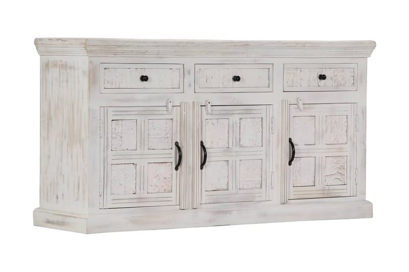 Skänk vit 140x40x74 cm massivt mangoträ - Vit - Sideboard & skänk