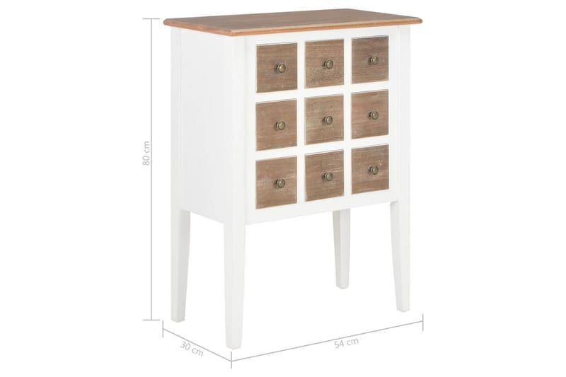 Skänk vit 54x30x80 cm massivt trä - Vit - Förvaring - Förvaringsmöbler - Sideboard & skänk