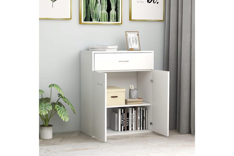 Skänk vit 60x30x75 cm spånskiva - Vit - Förvaring - Förvaringsmöbler - Sideboard & skänk