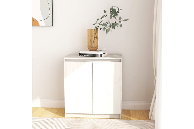 Skänk vit 60x36x65 cm massiv furu - Vit - Sideboard & skänk