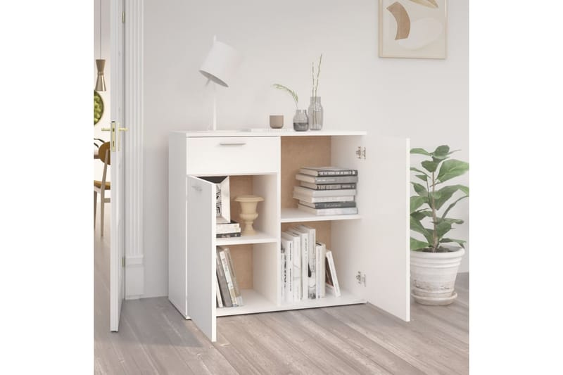 Skänk vit 80x36x75 cm spånskiva - Vit - Förvaring - Förvaringsmöbler - Sideboard & skänk
