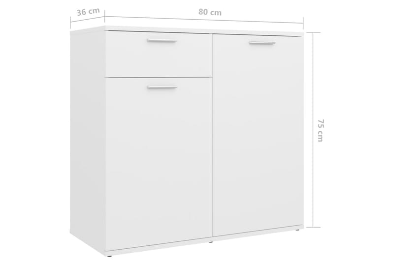 Skänk vit 80x36x75 cm spånskiva - Vit - Förvaring - Förvaringsmöbler - Sideboard & skänk