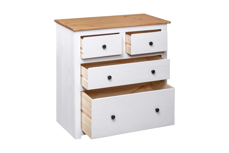 Skänk vit 80x40x83 cm furu panama - Vit - Förvaring - Förvaringsmöbler - Sideboard & skänk